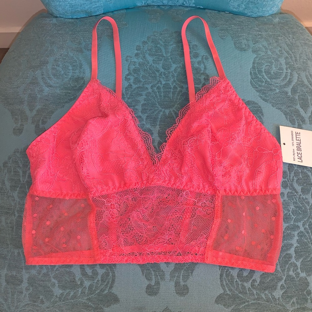 4/$25 - Bright Pink Lace Bralette